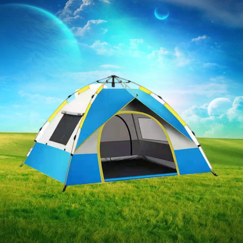 防蚊全自动折叠式露营帐篷便携式防晒防潮户外3-4人旅游帐篷