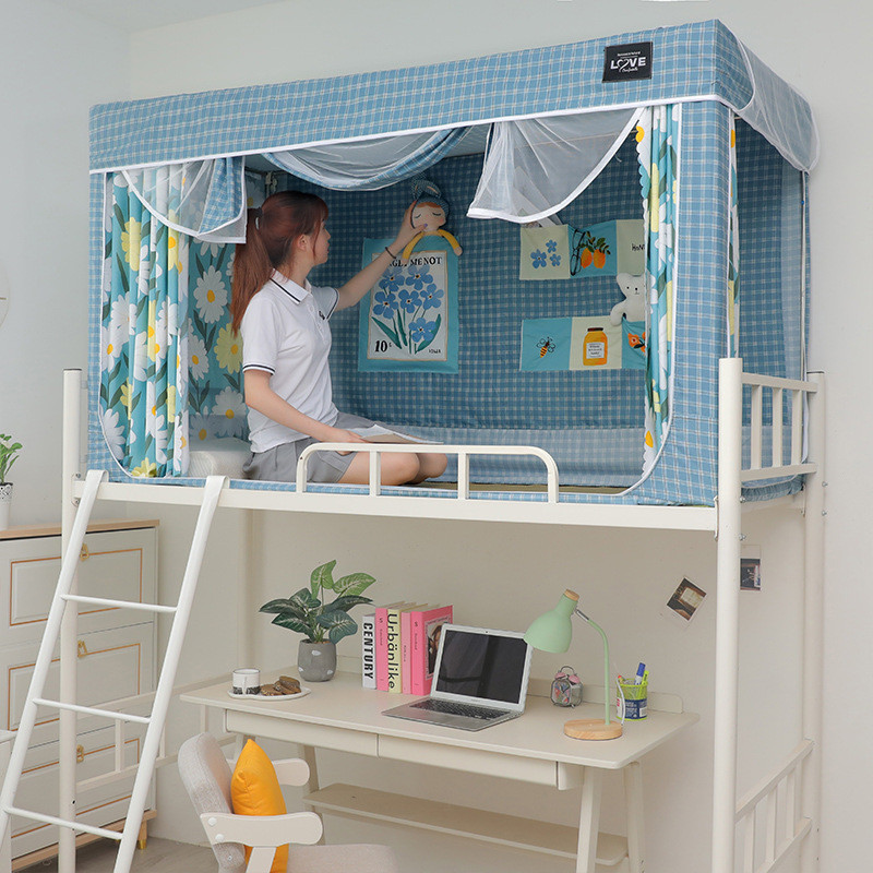 ri0t床帘上下床蚊帐学生宿舍单人下铺上铺女男全封闭遮光一体式