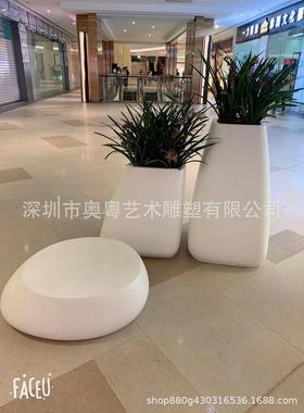 热销玻璃钢户外休闲椅休息区创意个性商场长条座椅公园长方形座椅