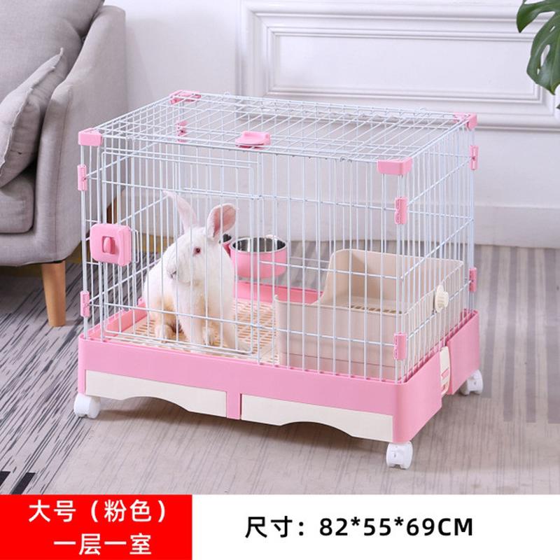816带笼大号单层兔笼大空间带轮子裸抽板方便清洁方便拆卸