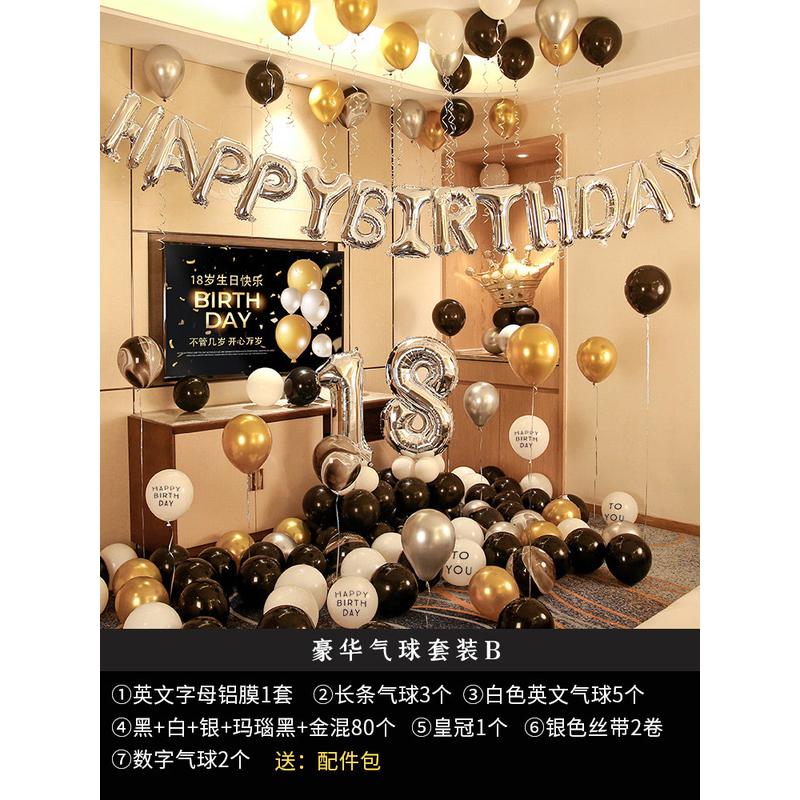 18岁成人礼闺蜜生日布置场景装饰条幅拍照道具女生派对挂布背新款