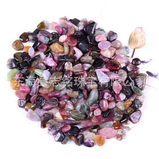 一斤天然tourmaline碧玺碎石彩电气石儿童淘矿石鱼缸园艺造景装饰