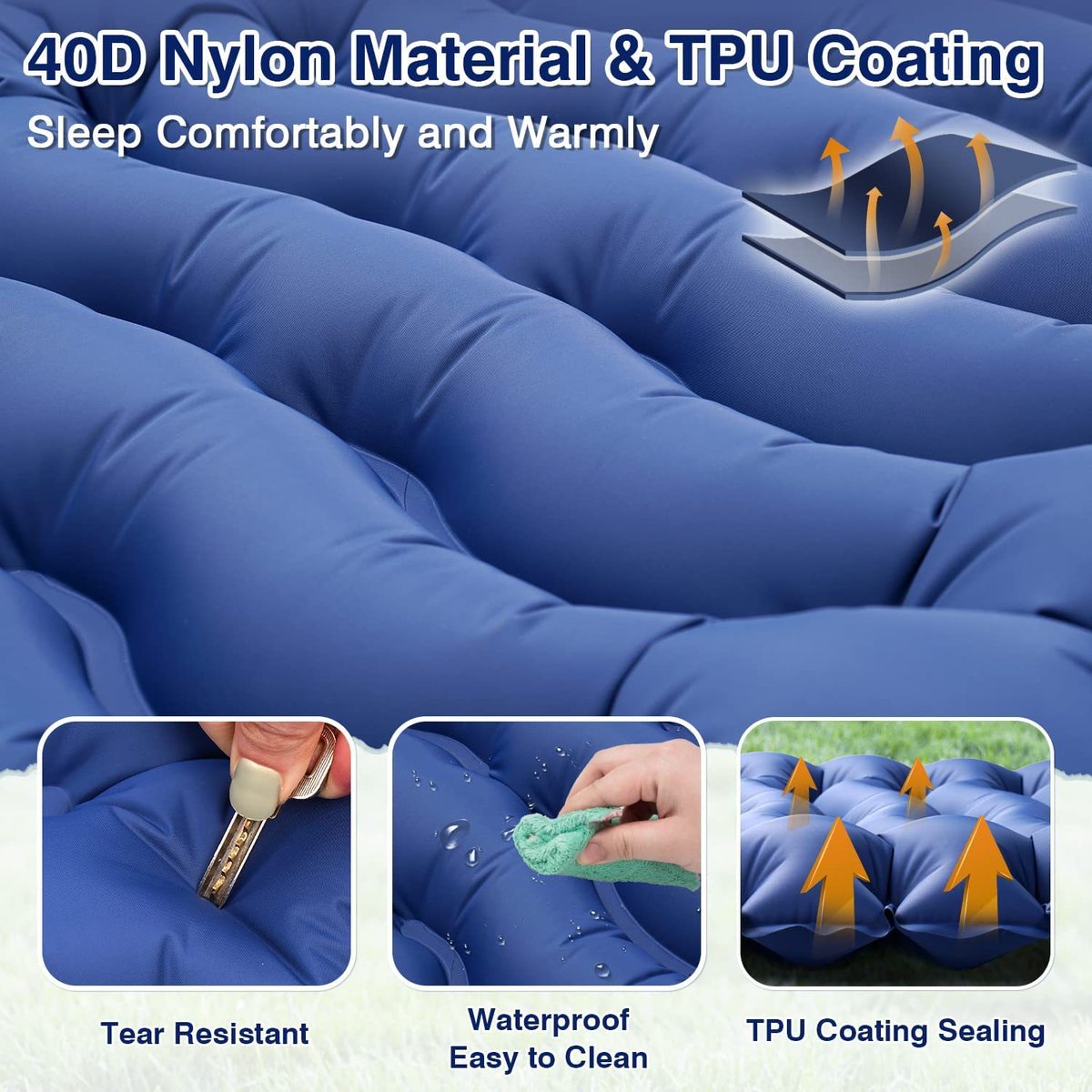 加厚脚踩轻便野营tpu加宽充气睡垫充气床防潮垫沙滩充气垫