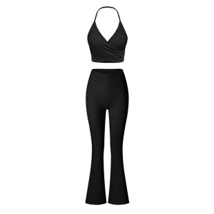 運動休閑套裝 瑜伽服女 塑身氣質新品 歐美磨毛緊身瑜伽服套裝