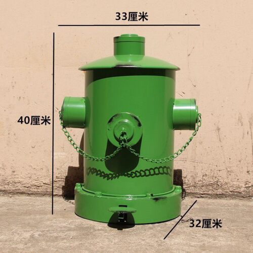 复古铁艺工业风创意个性消防栓大号户外脚踩金属垃圾桶客厅带盖筒
