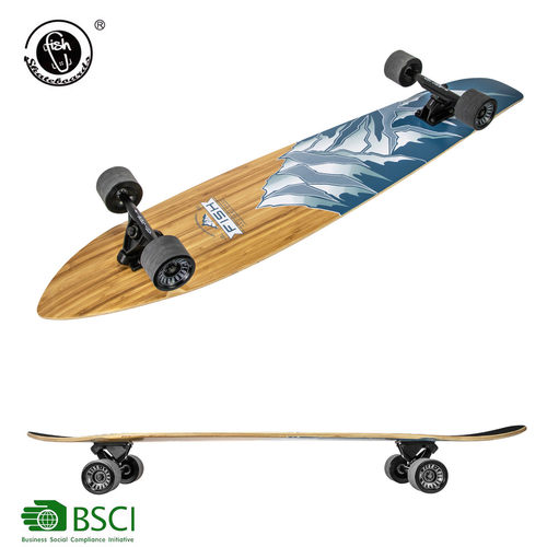 热销fishskateboard成人竹子长板四轮大鱼滑板初学者公路滑板厂家