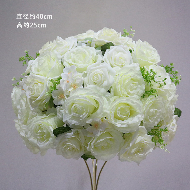 新款仿真婚庆花艺草坪婚礼花球舞台背景布置路引t台外贸装饰道具