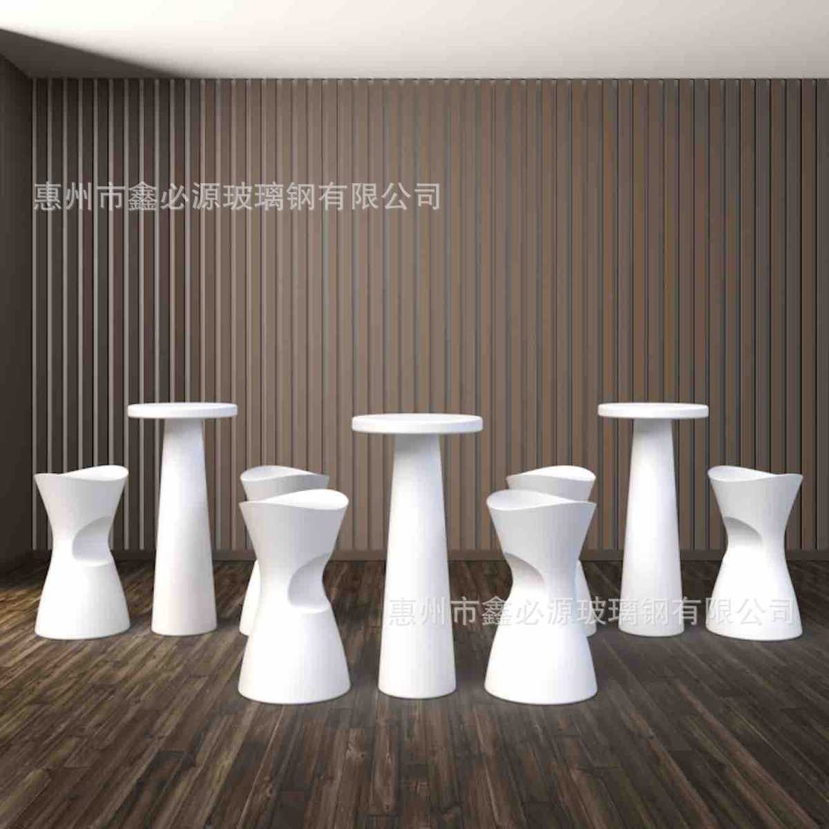 玻璃钢现代简约座椅酒吧美陈高脚椅清吧餐厅网红创意欧式休闲坐凳