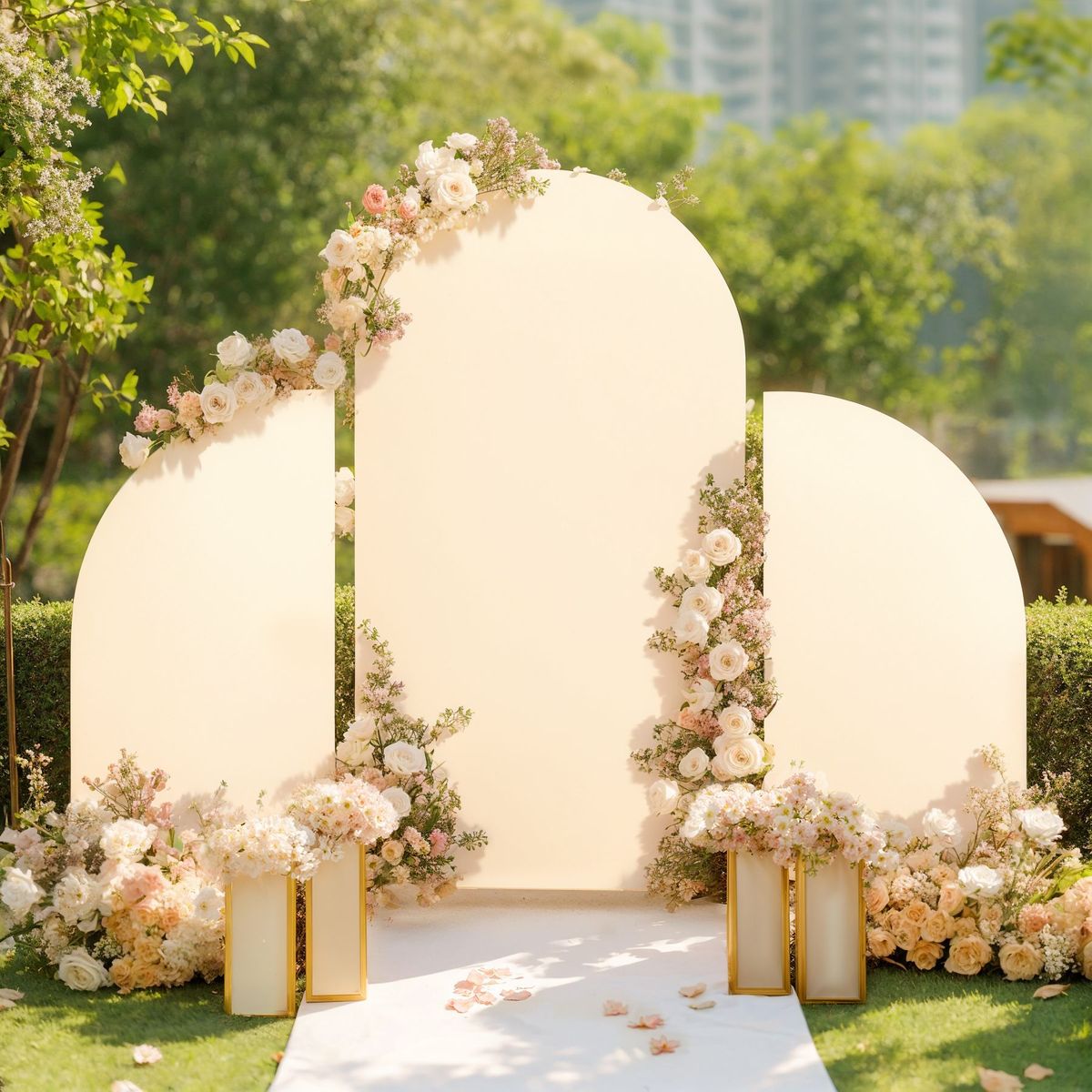 三件套拱形月牙 1pcs7.2ft半圆形 2pcs5ft半拍照背景布背景布装饰