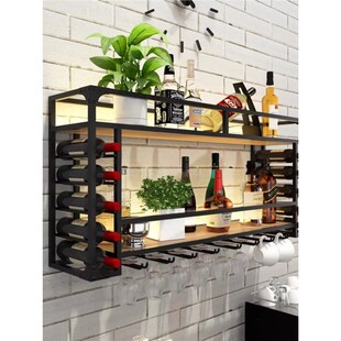 壁挂红酒架展示架吧台背景餐厅置物架家用酒柜酒杯架倒挂挂墙简约