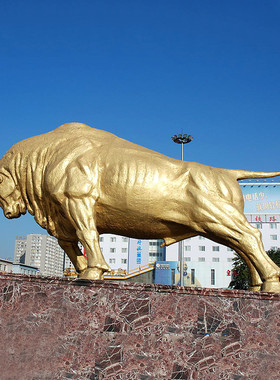 铸铜华尔街牛牛室外铜雕塑摆件雕塑门口奋斗牛开荒牛金融街摆件