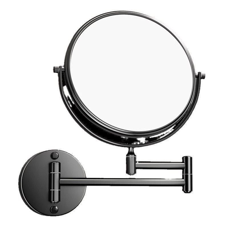 浴室化妆镜壁挂折叠可伸缩免打孔梳妆卫生间贴墙双面酒店放大镜子