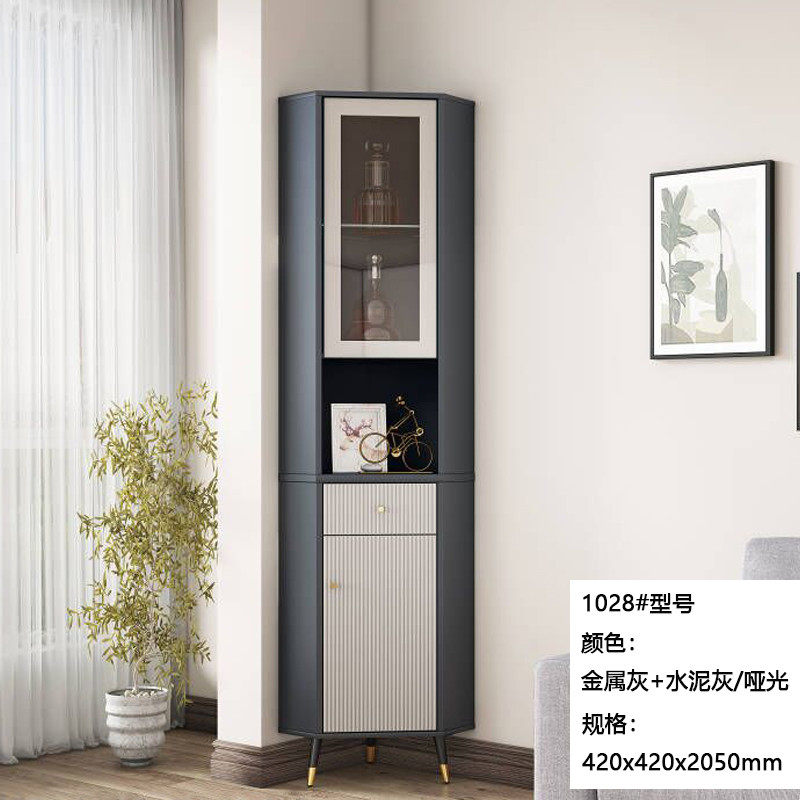 hf2x墙角柜客厅新款转角柜时尚三角酒柜红酒装饰柜摆放储