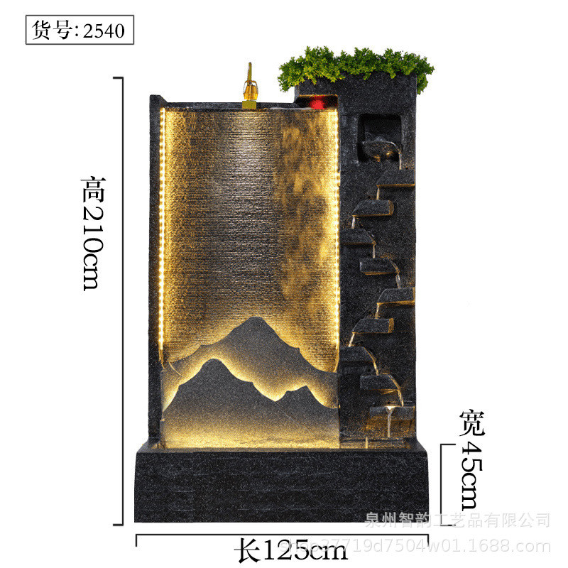 创意水幕墙隔断喷泉流水摆件客厅阳台庭院办公室酒店会所店铺装饰