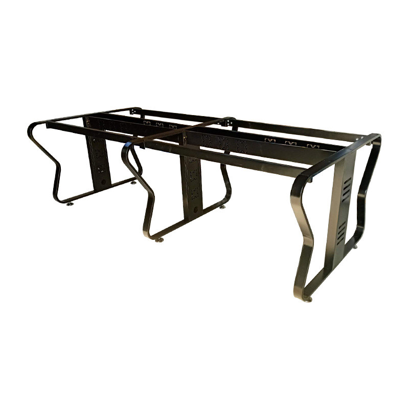 多人组合四人位办公桌蝴蝶架支架带线槽卡位架现代简约风钢架子