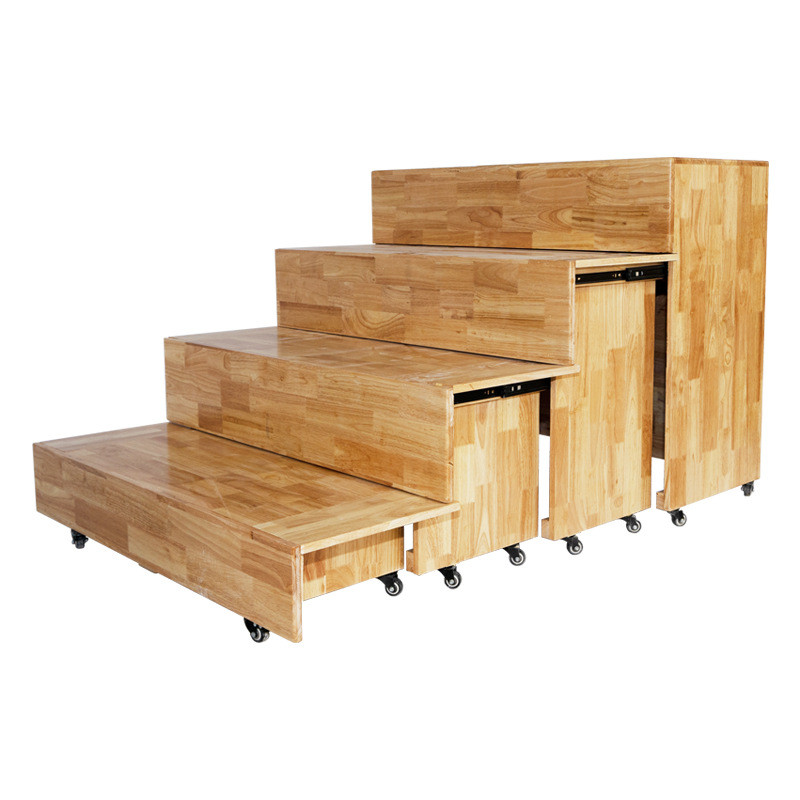 实木合唱大合唱伸缩台台音乐教室学校合影演讲拍照可移动指挥台