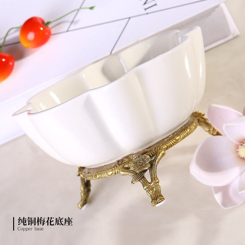 热销客厅家用水果盘茶几装饰黛绿收纳盘陶瓷小摆件欧式创意干果盘,特色手工艺,青花瓷,淘宝优惠券,粉丝福利购,淘宝优惠卷