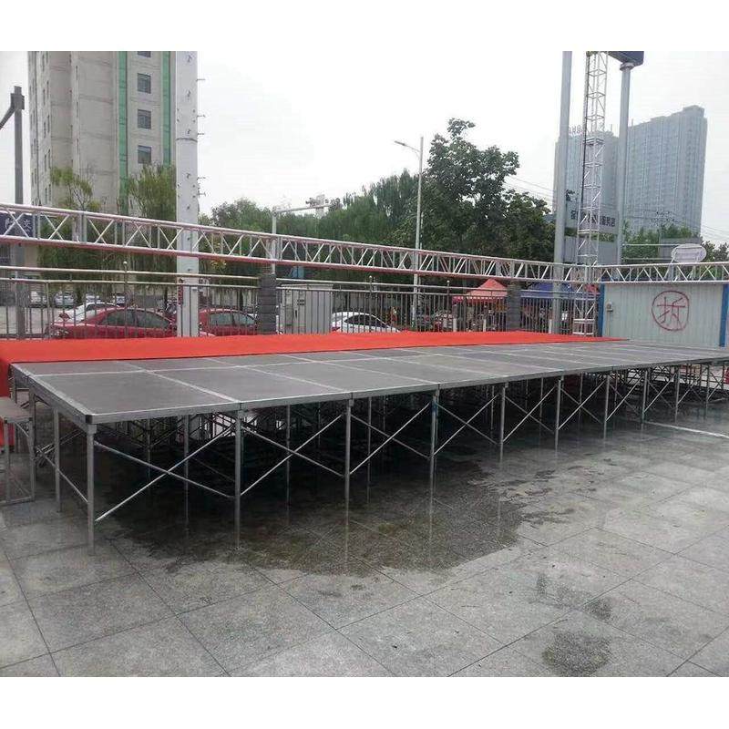 热销户外活动婚庆升降铁舞台t台拼装性舞台安装方便稳固斜拉好