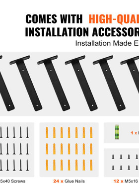 重型浮动搁板支架5mm三角支架哑光黑色l搁板支架钢制搁板支架厚