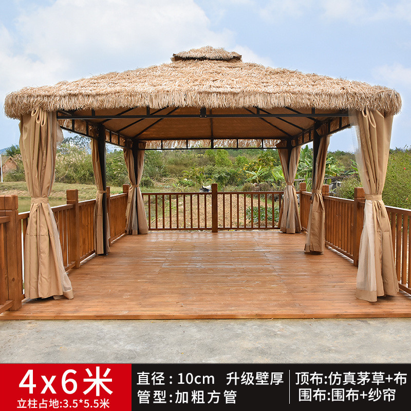 w網3w室外3凉亭户外庭院遮阳棚雨棚农家乐茅草帐篷網民宿餐饮防雨