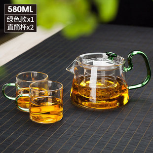 61n聚可加义家用透明耐热玻璃茶壶茶具加厚耐高温过滤千热煮茶器
