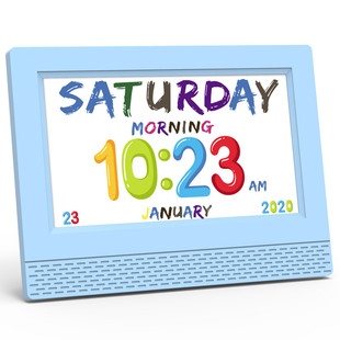 7寸儿童闹钟 时间睡眠训练闹钟 语音播报儿童 数码时钟 数码相框