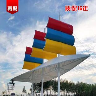 西南片区厂家生产膜结构景观重庆帆船张拉膜雨棚棚车棚汽车棚