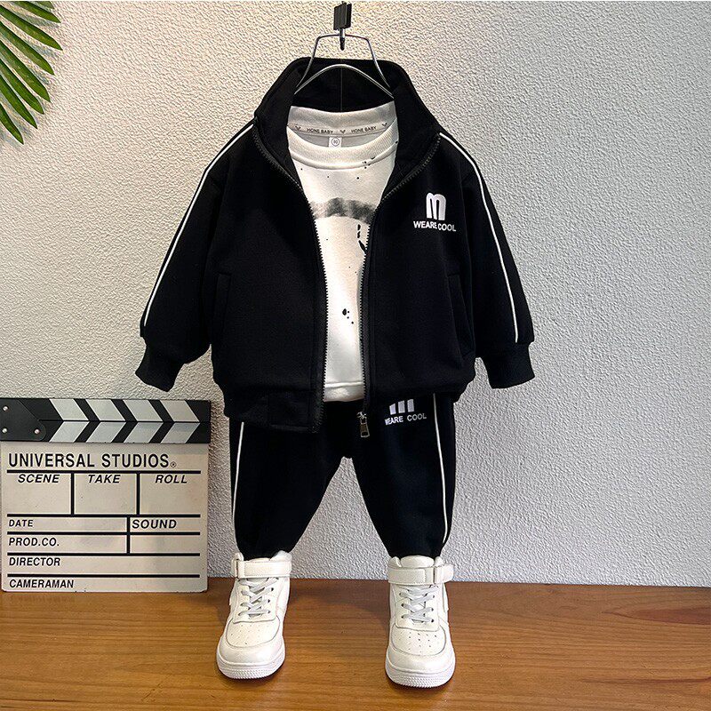 男童春装套装2025新款潮帅气时髦小儿童男孩宝宝春秋款两件套