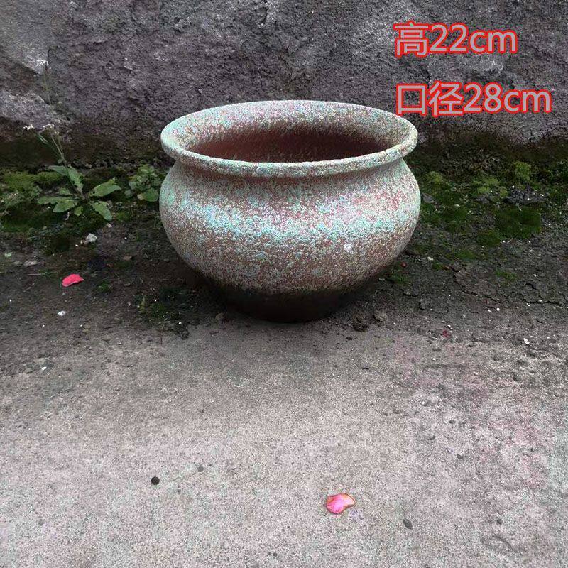 桌面种植罐插画多肉陶罐花盆复古创意土陶罐水草高植物陶瓷水培