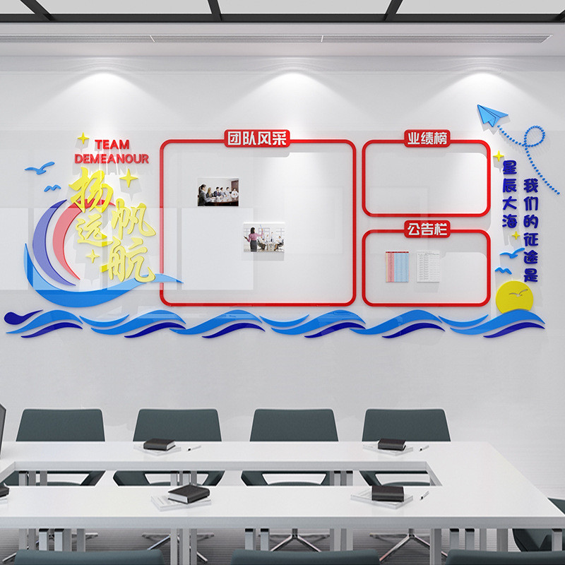 企业文化照片墙贴员工风采天地公告栏荣誉展示公司办公室扬帆远航