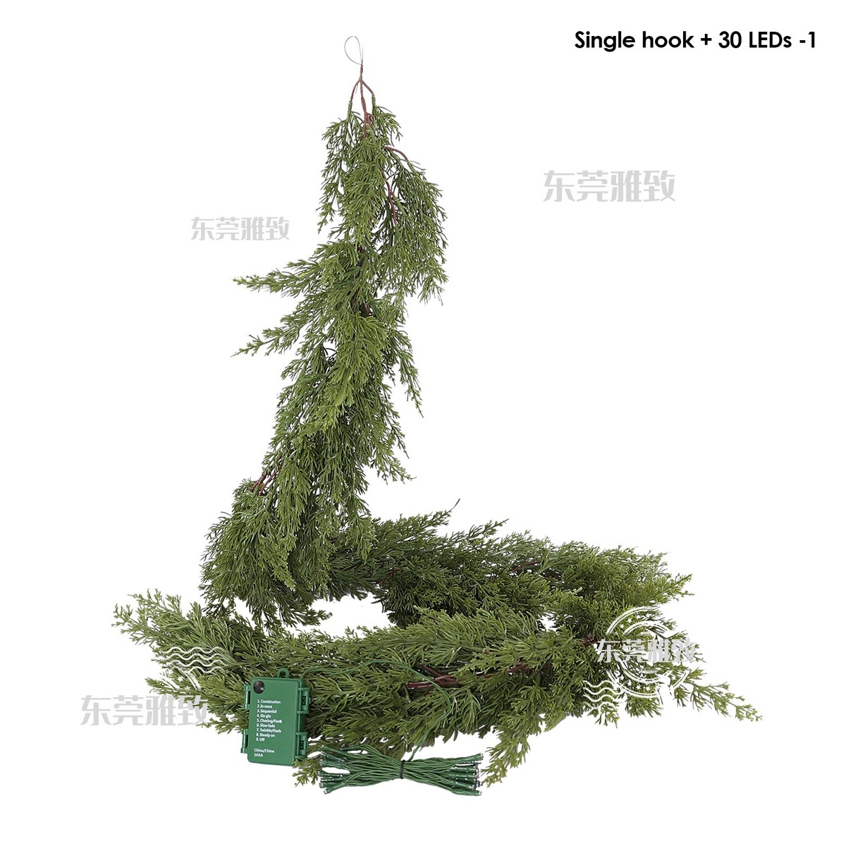 仿真绿植圣诞节软胶手感款人造松针酒店装饰松柏藤条 爆材料