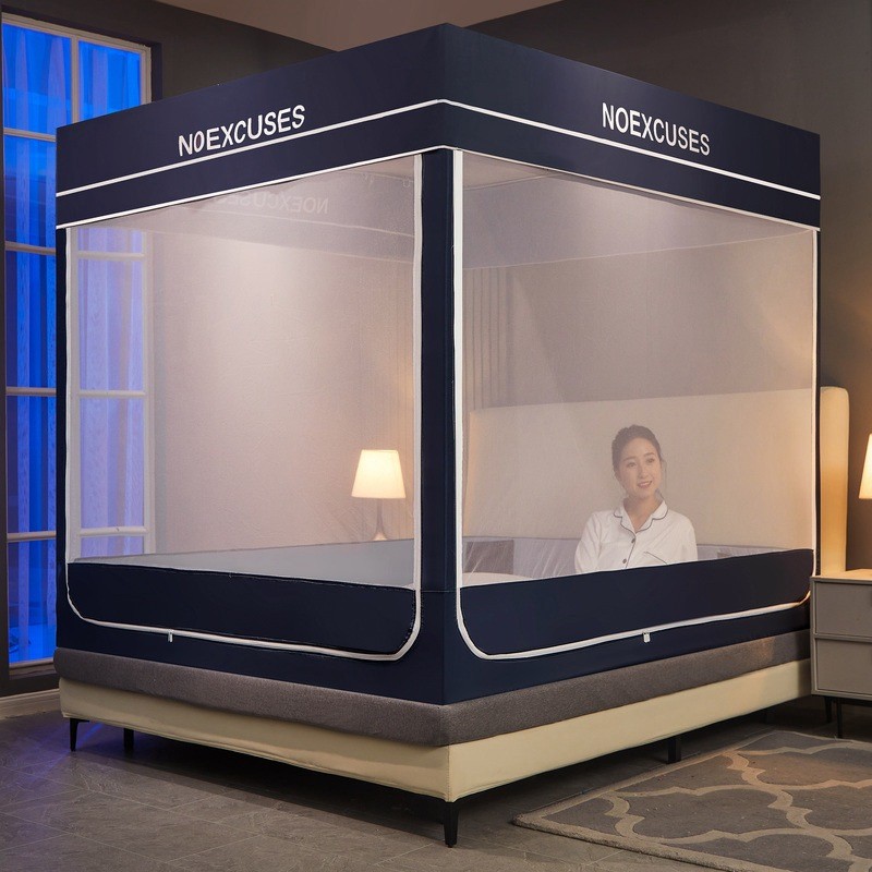 56pc防摔蚊帐全包宝加粗加厚家用蒙古包底遮光防尘顶布拉链双人床