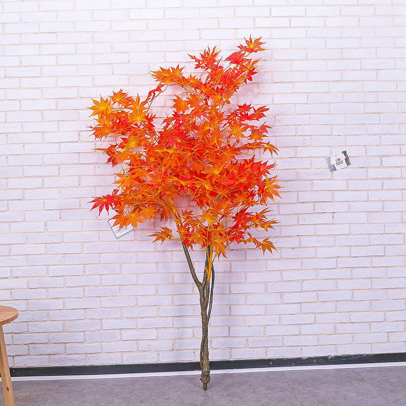 室内仿真绿植盆栽树绿枫树婚庆布景装饰摆件道具大型植物红枫假树