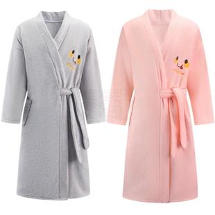 浴袍男女成人吸水速干非纯棉全棉秋冬情侣加长厚睡袍可穿洗澡浴衣