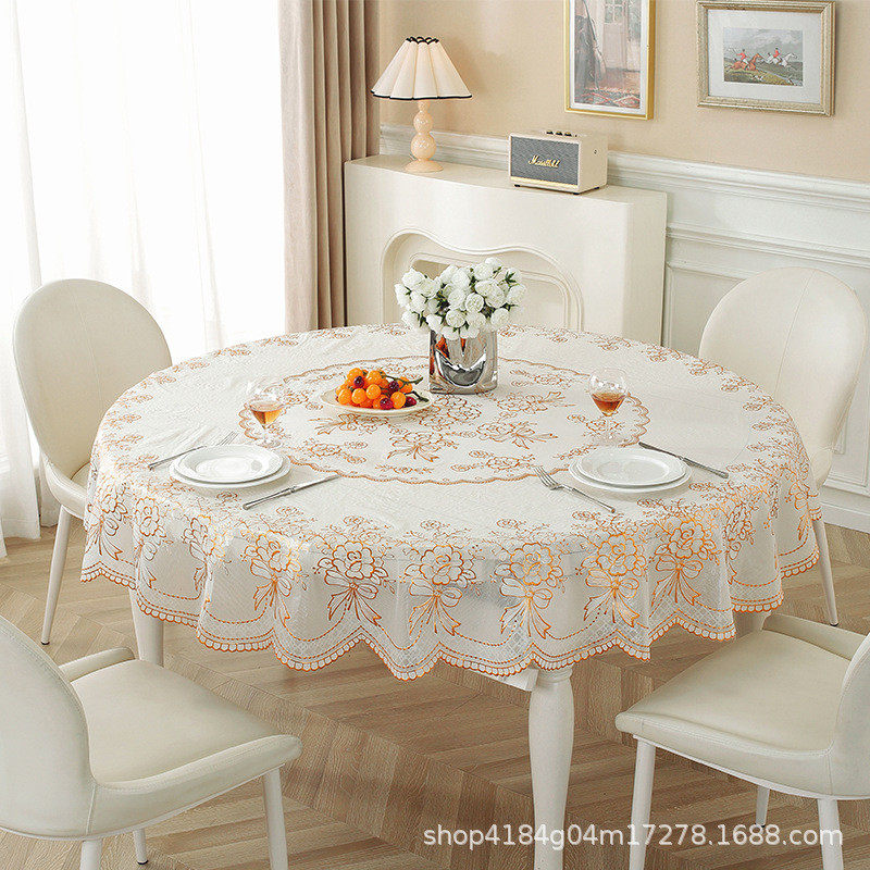 圆桌布防水防油免洗PVC塑料圆形茶几布防滑台布高级感桌垫餐桌布,居家布艺,桌布,淘宝优惠券,粉丝福利购,淘宝优惠卷