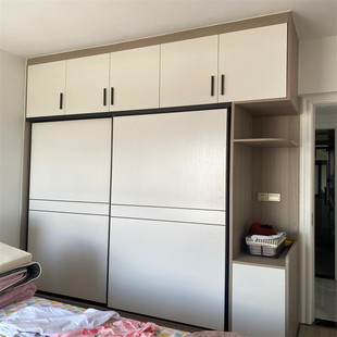 热销板式 家用柜子 推拉门衣柜组合储物卧室现代小户型出租屋免安装