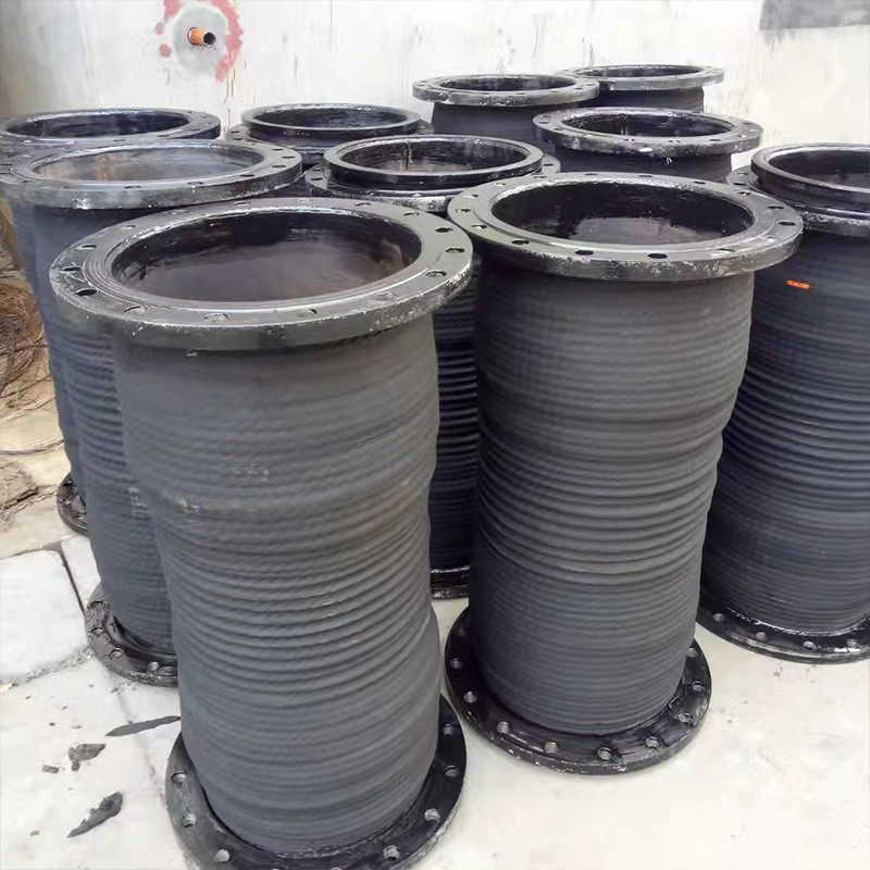 法兰抽砂胶管多种口径河道清淤钢丝排泥胶管加厚排水高压橡胶胶管