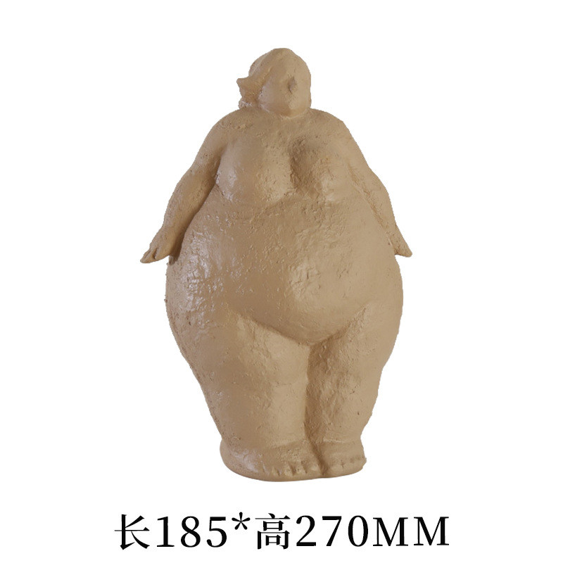 创意胖女人雕塑摆件酒店售楼处样板间书架装饰品抽象摆设人物艺术