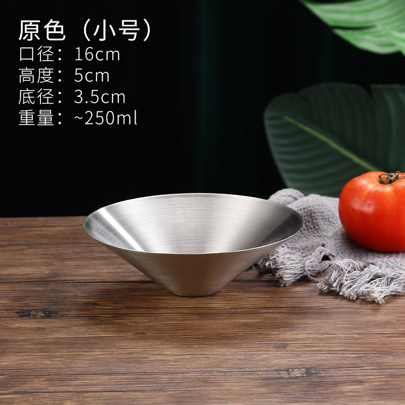 不锈钢碗五个碗韩式餐具不锈钢喇叭装日式拉面碗沙拉碗泡面碗
