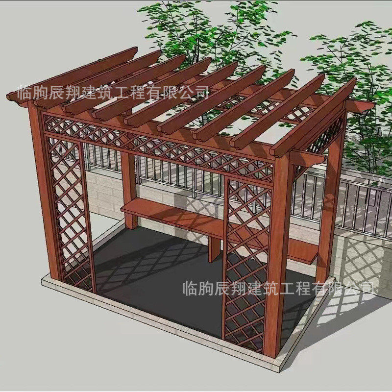 新中式铝合金葡萄架遮阳棚铝合金花园庭院爬藤架庭院景观定做架