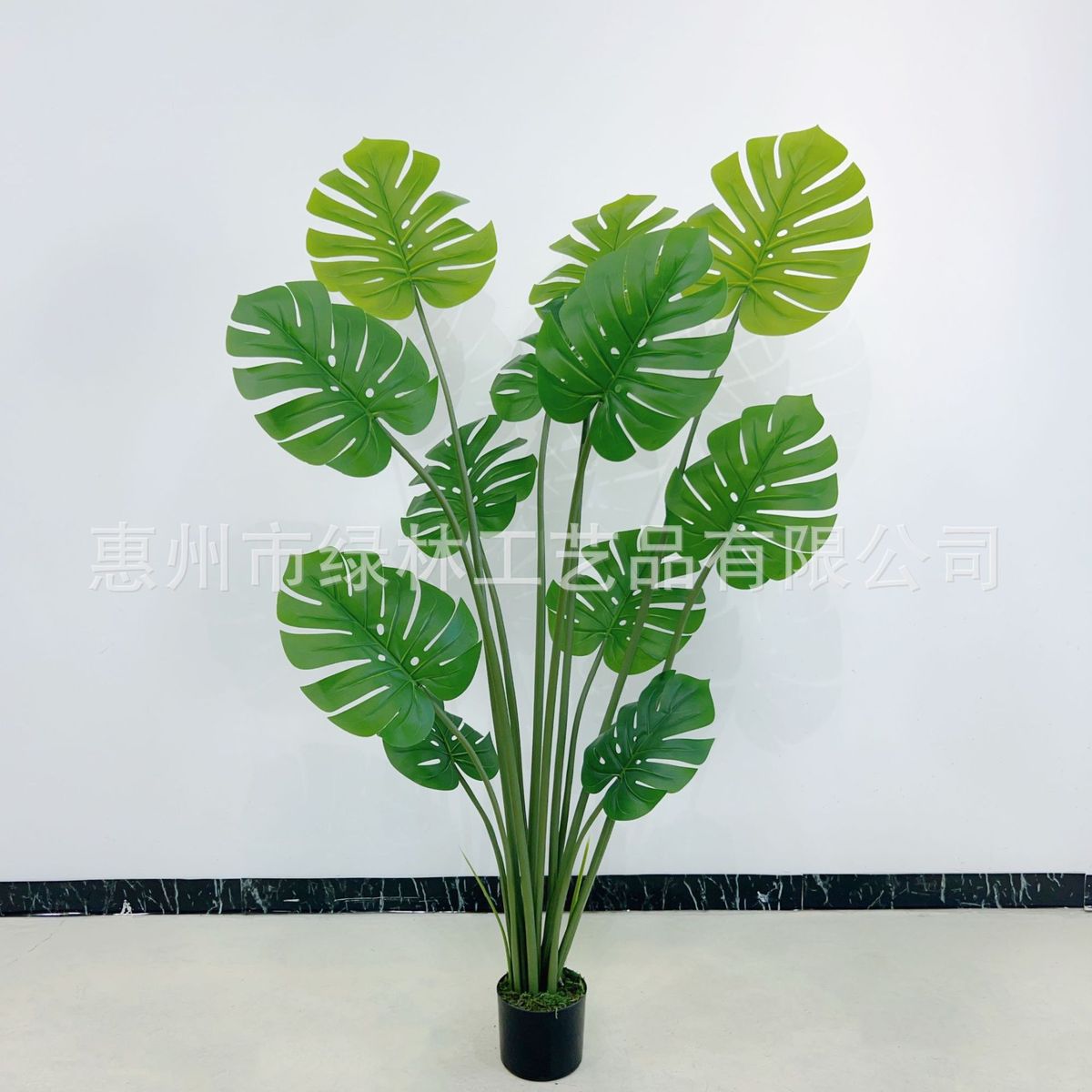 仿真龟背PU杆仿真龟背叶盆栽仿真植物盆景龟背竹仿真龟背绿植摆件
