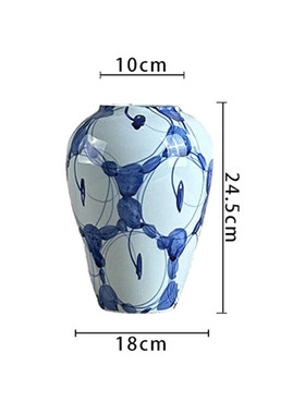 装饰品摆件新中式青花瓷花瓶插花复古陶瓷花器客厅玄关景德镇