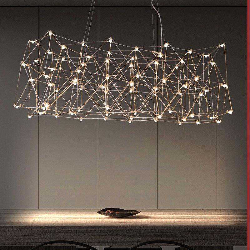 2024别墅现代简约餐厅吊灯高端轻奢极简展厅岛台吧台前台长条灯具