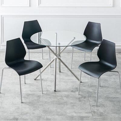 钢化玻璃圆桌简约茶几阳台休息4S谈判小户型咖啡台洽谈展会租赁