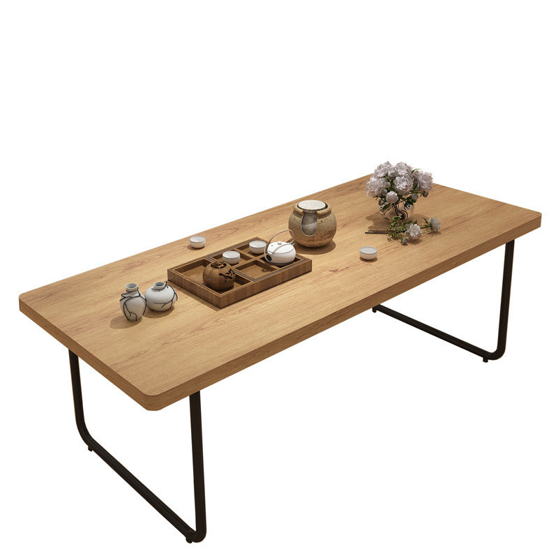 日式实木简约茶几家用小户型阳台风桌子原木铁艺茶桌榻榻米茶台