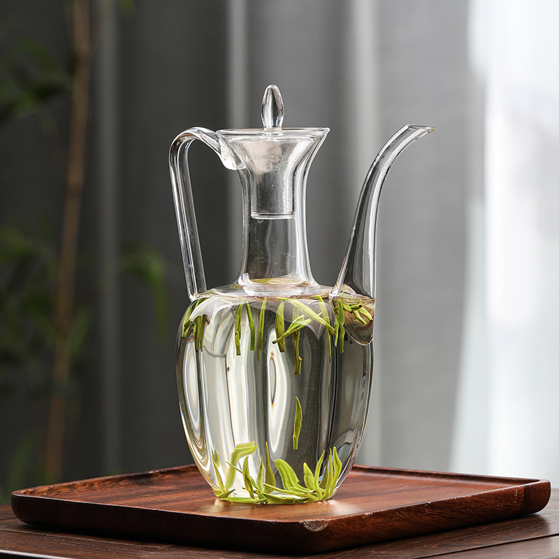 仿宋茶壶泡绿茶泡茶器玻璃壶仿古中国风全玻璃煮水壶透明耐热用