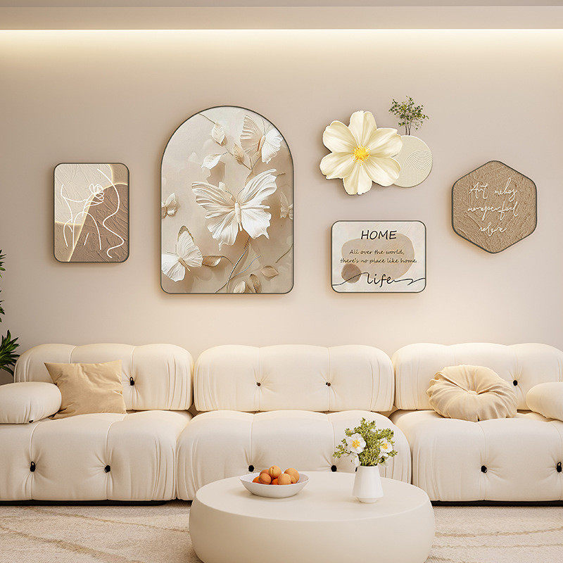 侘寂装饰品客厅装饰画高级感壁画奶油风沙发背景墙挂画墙面艺术风,家居饰品,现代装饰画,淘宝优惠券,粉丝福利购,淘宝优惠卷