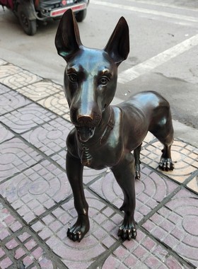 仿古纯铜大号马犬狗摆件