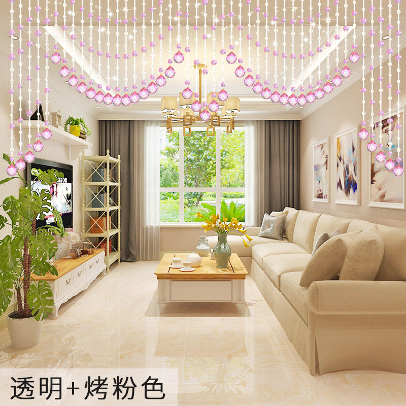 32面珠帘卫生间隔断客厅餐厅玄关水晶家用门帘装饰帘子成品免打孔