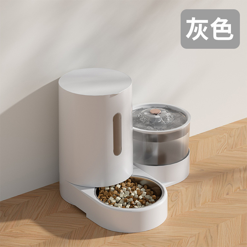 宠物电动饮水机自动喂食器大容量干湿分离喂饮水水粮一体猫狗水器